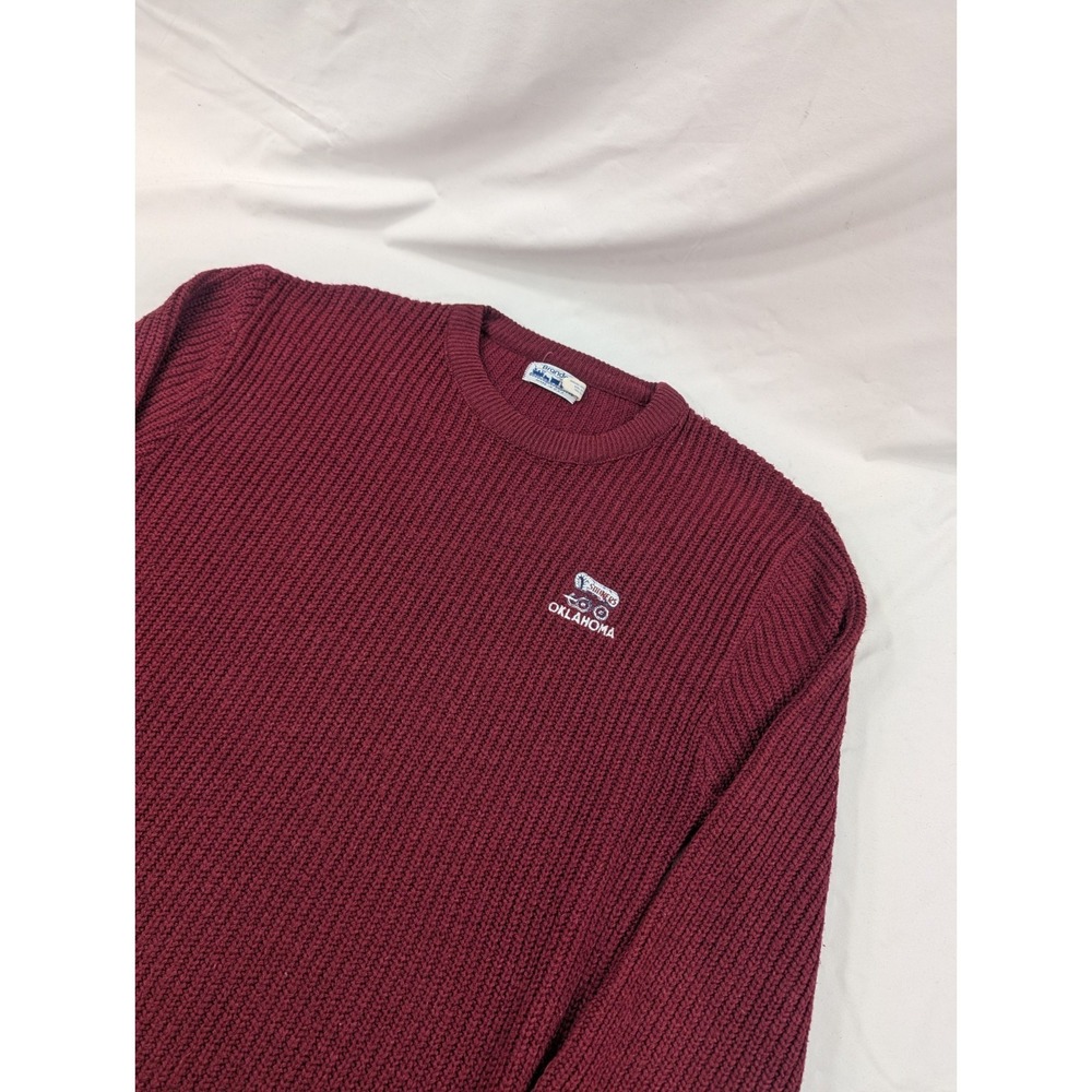 VTG Brandon Sweater Oklahoma Sooners Maroon Mens Medium Red ‎ Knit Bucky  USA